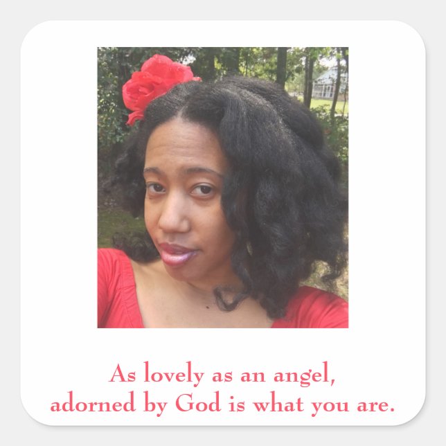 Adesivo Quadrado Citação fotográfica para ela (Frente)