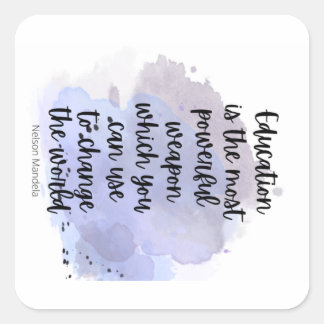 Adesivo Quadrado Citação Inspirativa sobre Educação