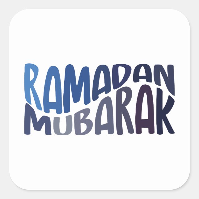 Adesivo Quadrado Citação islâmica Ramadan Mubarak (Frente)