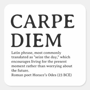 Adesivo Quadrado Citação latina Carpe Diem