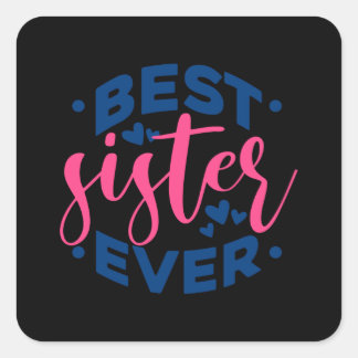 Adesivo Quadrado Citação - Melhor Irmã - escuro