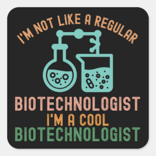 Adesivo Quadrado Citações de Biotecnologia, Estudante de Biotecnolo