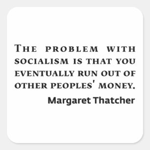 Adesivo Quadrado Citações de Margaret Thatcher do socialismo