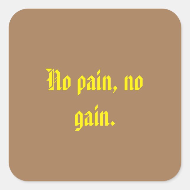 Adesivo Quadrado Citações de Motivação GYM E Castanho Claro (Frente)