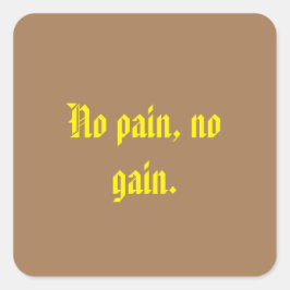 Adesivo Quadrado Citações de Motivação GYM E Castanho Claro