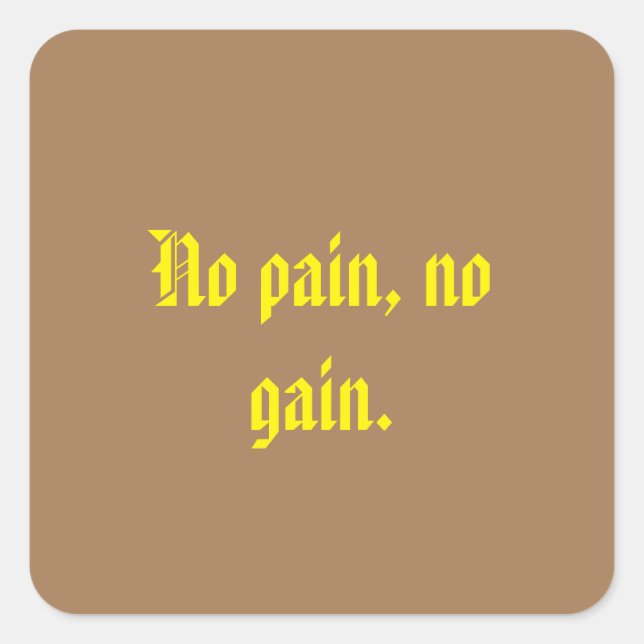 Adesivo Quadrado Citações de Motivação GYM E Castanho Claro (Frente)