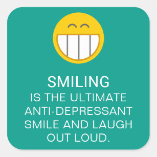Adesivo Quadrado Citações de sorriso inspiradores do anti calmante