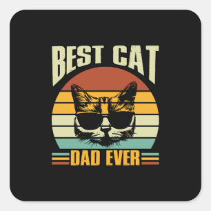 Adesivo Quadrado Citações do Avô   Melhor Pai De Gato Nunca