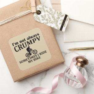 Adesivo Quadrado Citações engraçadas de ciclismo