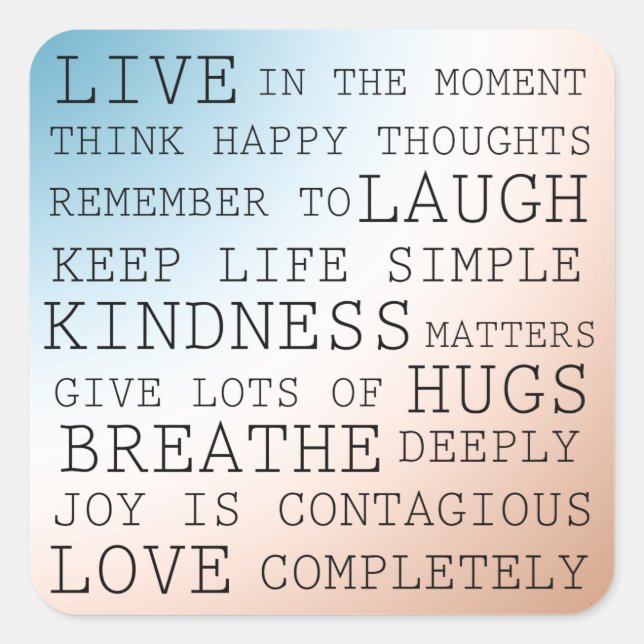 Adesivo Quadrado Citações Inspiracionais Blue Brown Ombro (Frente)