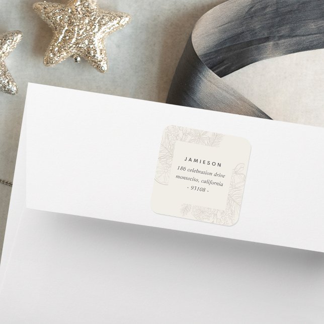 Adesivo Quadrado Citros e especiarias | Endereço para devolução de  (Criador carregado)