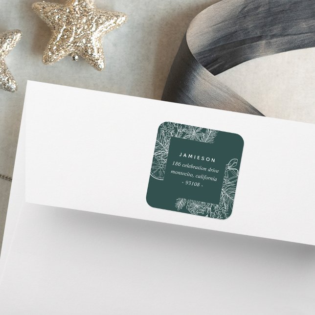 Adesivo Quadrado Citros e especiarias | Endereço para devolução de  (Criador carregado)