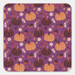Adesivo Quadrado Citrouilles d'automne