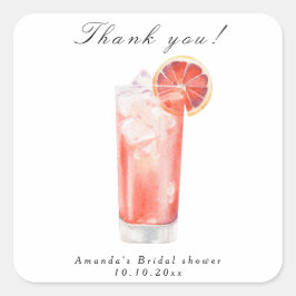 Adesivo Quadrado Citrus Cocktail Bridal Shower
