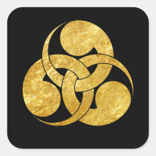 Adesivo Quadrado clã de samurai japonês Tadpole Mon