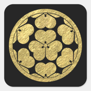 Adesivo Quadrado Clã japonês do samurai de Chosokabe segunda-feir