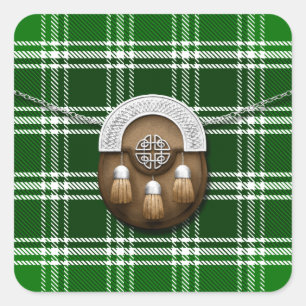 Adesivo Quadrado Clã MacDonald do Sporran antigo do Tartan das