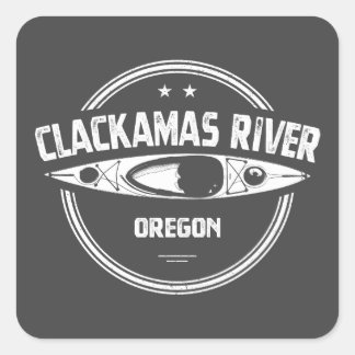 Adesivo Quadrado Clackamas River Oregon Kayaking