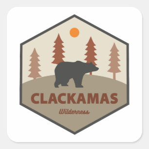 Adesivo Quadrado Clackamas Wilderness Oregon Urso