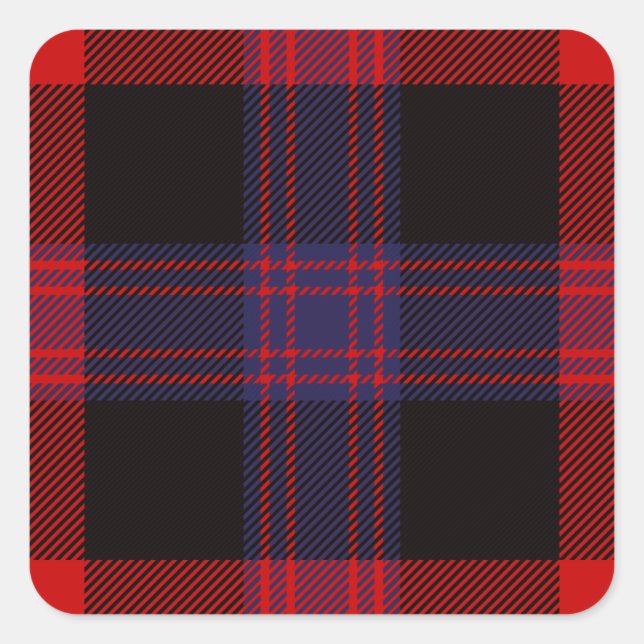 Adesivo Quadrado Clan Brown Tartan (Frente)
