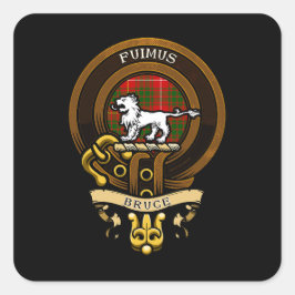Adesivo Quadrado Clan Bruce Crachá e Crest escoceses | Casaco de ar