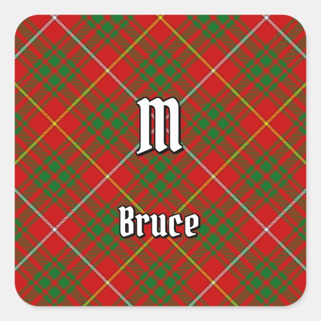 Adesivo Quadrado Clan Bruce Tartan (Frente)