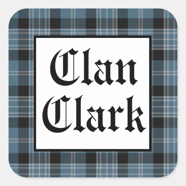 Adesivo Quadrado Clan Clark Tartan (Frente)