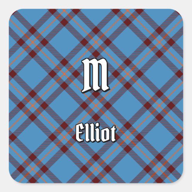 Adesivo Quadrado Clan Elliot Ancient Tartan Square Sticker (Frente)