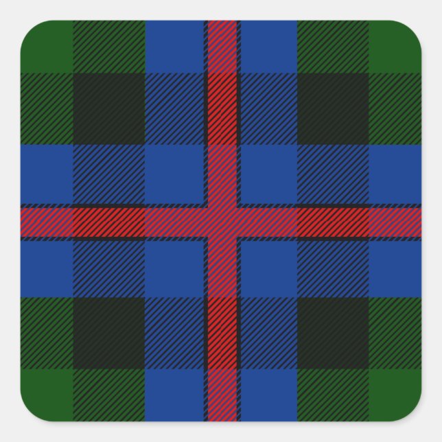 Adesivo Quadrado Clan Farquharson Tartan (Frente)
