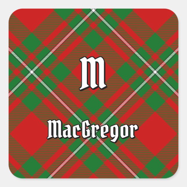 Adesivo Quadrado Clan Gregor Tartan Square Sticker (Frente)