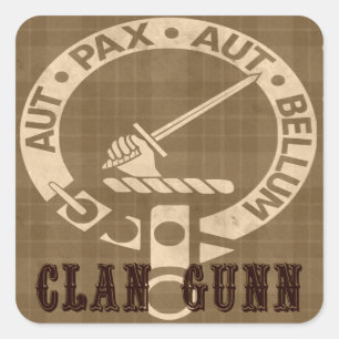 Adesivo Quadrado Clan Gunn Sepia