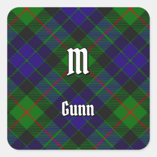 Adesivo Quadrado Clan Gunn Tartan Square Sticker