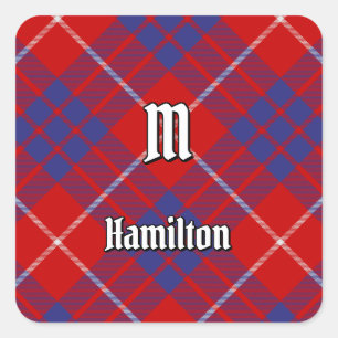 Adesivo Quadrado Clan Hamilton Red Tartan Square Sticker