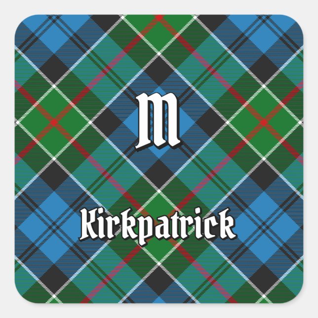 Adesivo Quadrado Clan Kirkpatrick Tartan (Frente)