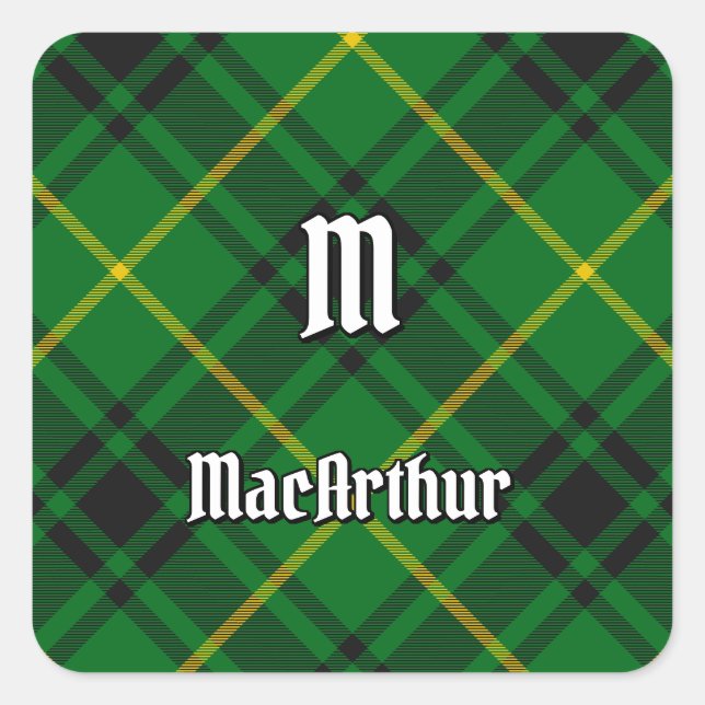 Adesivo Quadrado Clan MacArthur Tartan (Frente)