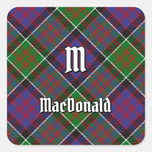 Adesivo Quadrado Clan MacDonald do Clanranald Tartan Square Sticker