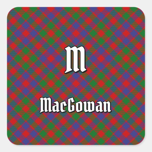 Adesivo Quadrado Clan MacGowan Tartan (Frente)
