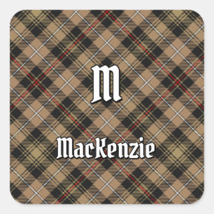 Adesivo Quadrado Clan MacKenzie Caça Marrom Tartan