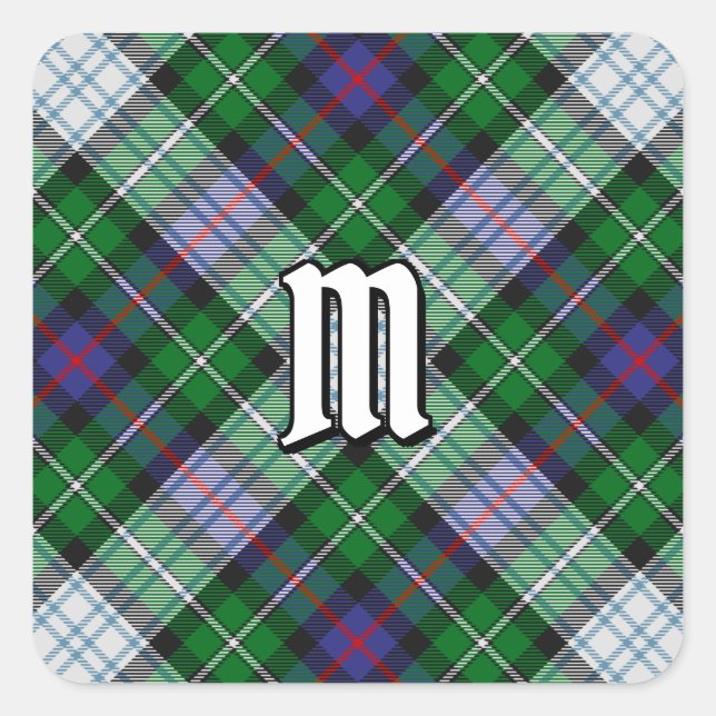 Adesivo Quadrado Clan MacKenzie Dress Tartan Square Sticker (Frente)