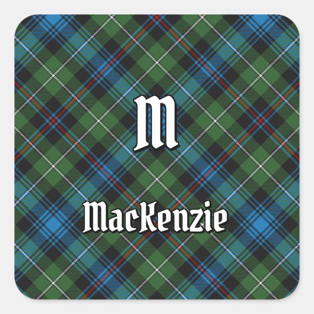 Adesivo Quadrado Clan MacKenzie Tartan Square Sticker (Frente)