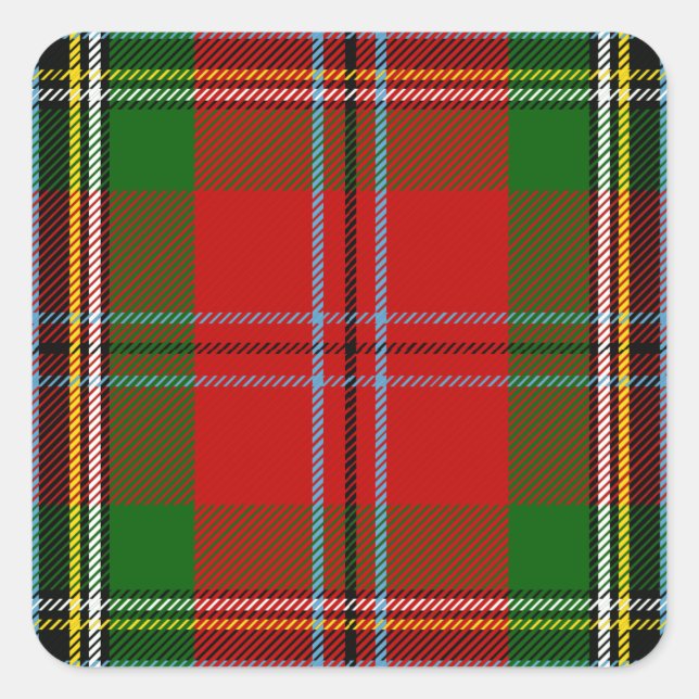 Adesivo Quadrado Clan MacLean De Duart Tartan (Frente)