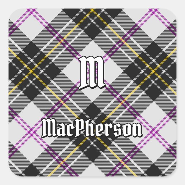 Adesivo Quadrado Clan MacPherson Dress Tartan Square Sticker (Frente)