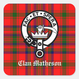 Adesivo Quadrado Clan Matheson Crest Crachá e Tartan