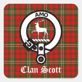 Adesivo Quadrado Clan Scott Crest Crachá e Tartan
