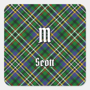Adesivo Quadrado Clan Scott Green Tartan Square Sticker