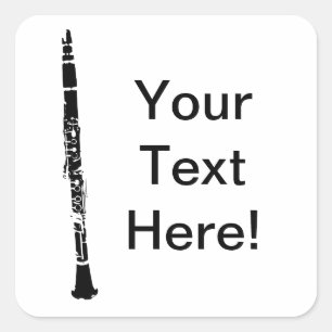 Adesivo Quadrado Clarinete personalizado