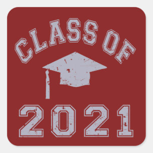 Adesivo Quadrado Classe 2021 da graduação - cinza 2
