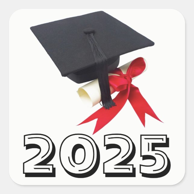 Adesivo Quadrado Classe de 2025 White Square Sticker by Janz (Frente)