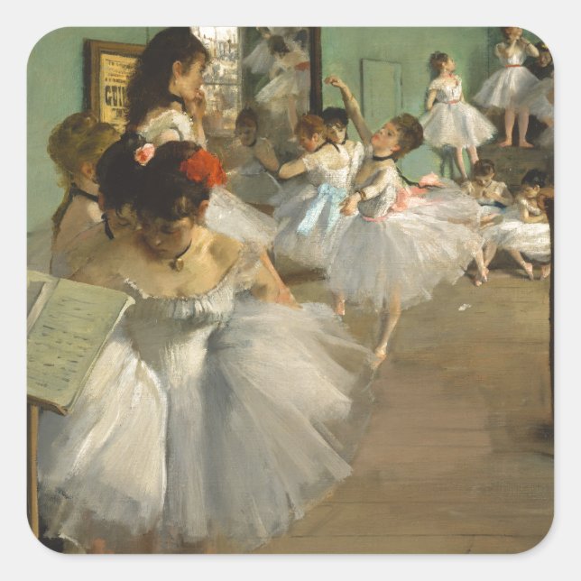 Adesivo Quadrado Classe de dança - Edgar Degas (Frente)