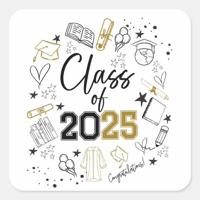 ADESIVO QUADRADO CLASSE DE GRADUAÇÃO 2025 (Frente)